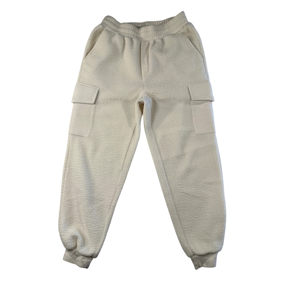 Varley Samson Relaxed‎ Fleece Pant Cream Borg Sherpa Cargo Joggers Medium - Picture 4 of 13